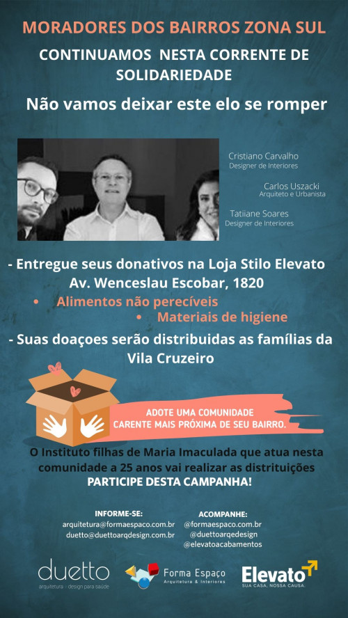 Adote uma comunidade carente próxima de seu bairro