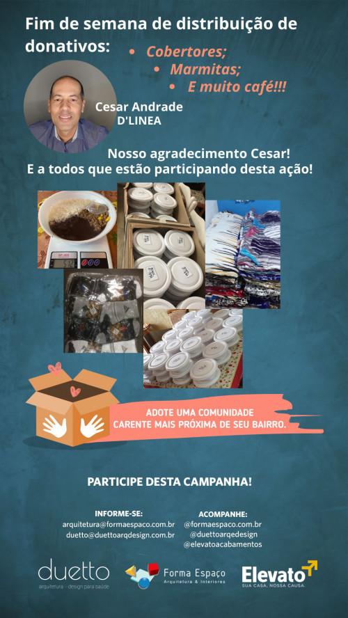 Dia de distribuição de donativos